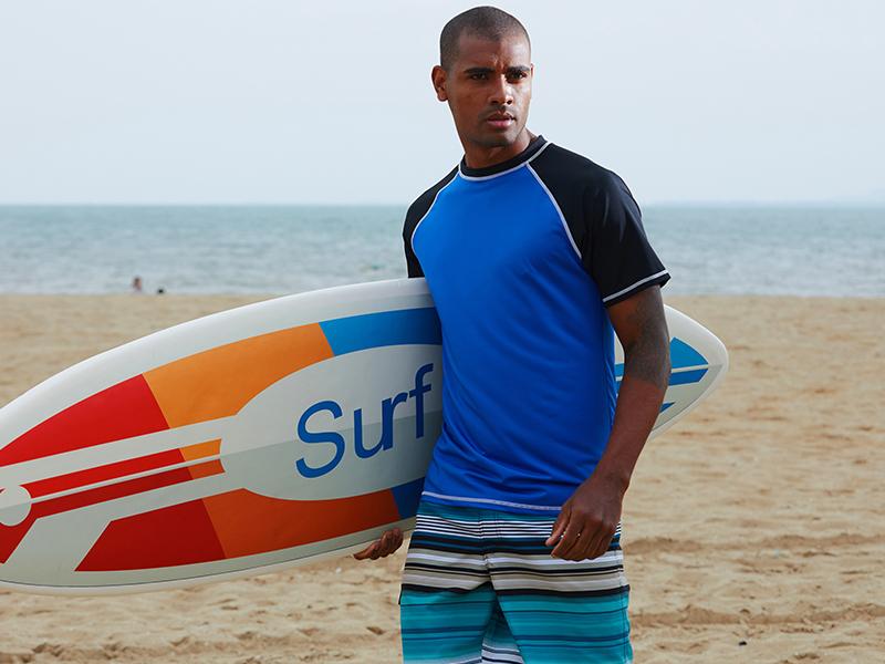 Men's UPF 50+ Rashguard Swim Tee Short Sleeve Running Shirt Swimwear Swim Hiking Workout Shirts #fathersdaygifts