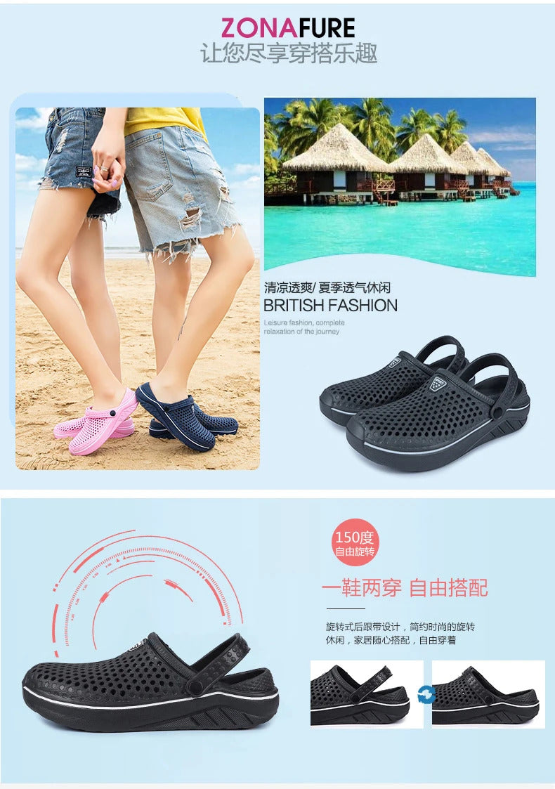 Sandals for Women Men Breathable Beach Shoes Fashion Garden Clog Aqua Shoes Trekking Wading  Size 36-45