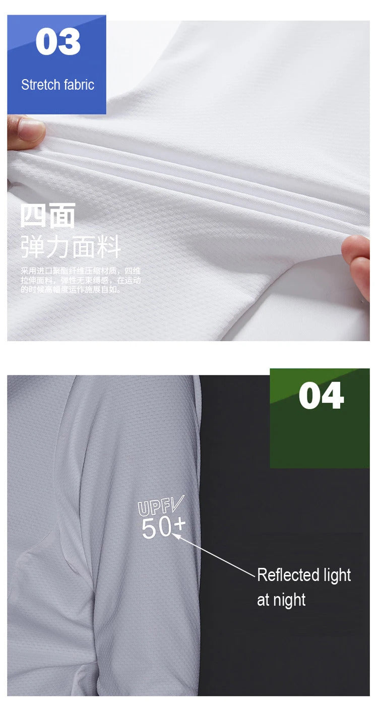 Summer Women Men Fishing Shirt UV Proof Coat Quick Dry Thin Sunscreen UPF50+ Outwear Hooded Cycling Beach Clothes