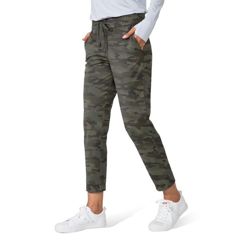 Women's Pants with Deep Pockets 7/8 Sporty Skinny Bottoms Stretch Ankle Sweatpants Solid Tracksuits