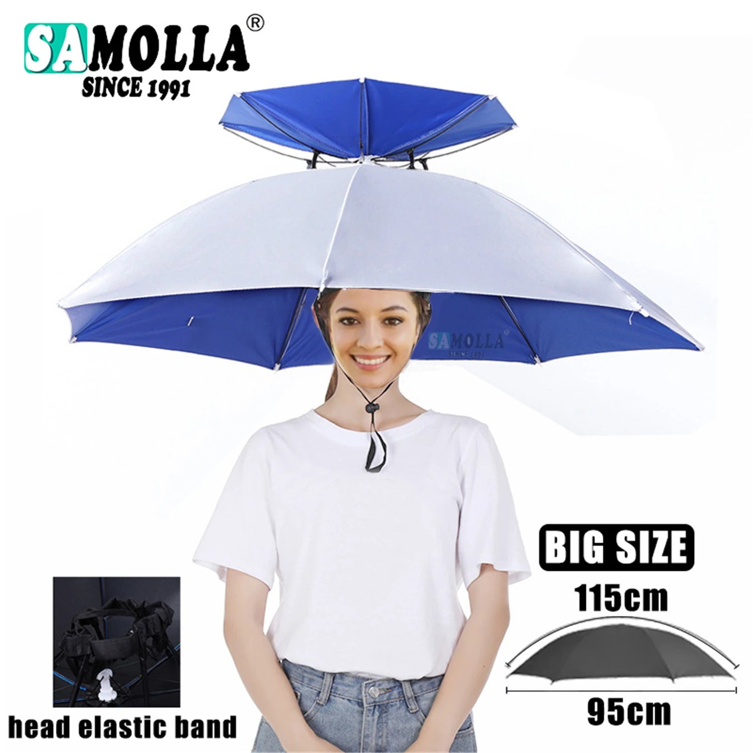 Portable Rain Umbrella Hat Army Green Foldable Outdoor Pesca Sun Shade Waterproof Camping Fishing Headwear Cap Beach Head Hats