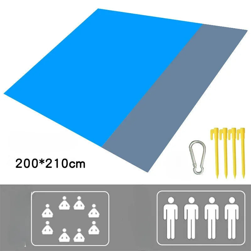 Waterproof Beach Mat Sandproof Travel Mat Portable Lightweight Folding Camping Supplies for Outdoor Camping Hiking Picnic