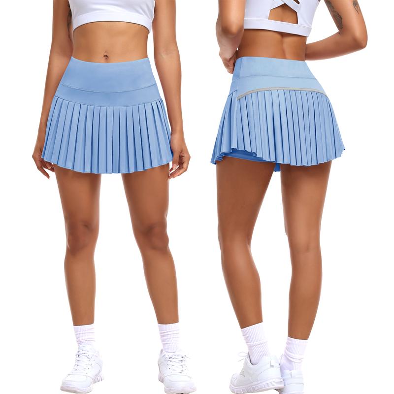 Womens Pleated Sports Skirt High Waisted Tennis Golf Skort Summer Mini Casual Girls Skirt Workout Athletic Skorts with Pockets for Ladies Summer Sportswear