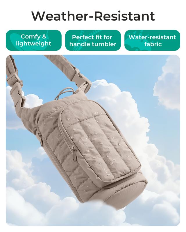 Water Bottle Holder Bag with Strap, 40/32 oz Gym Accessories with Phone Pocket, Sling Bag Purses for Women Drinkware Tumble