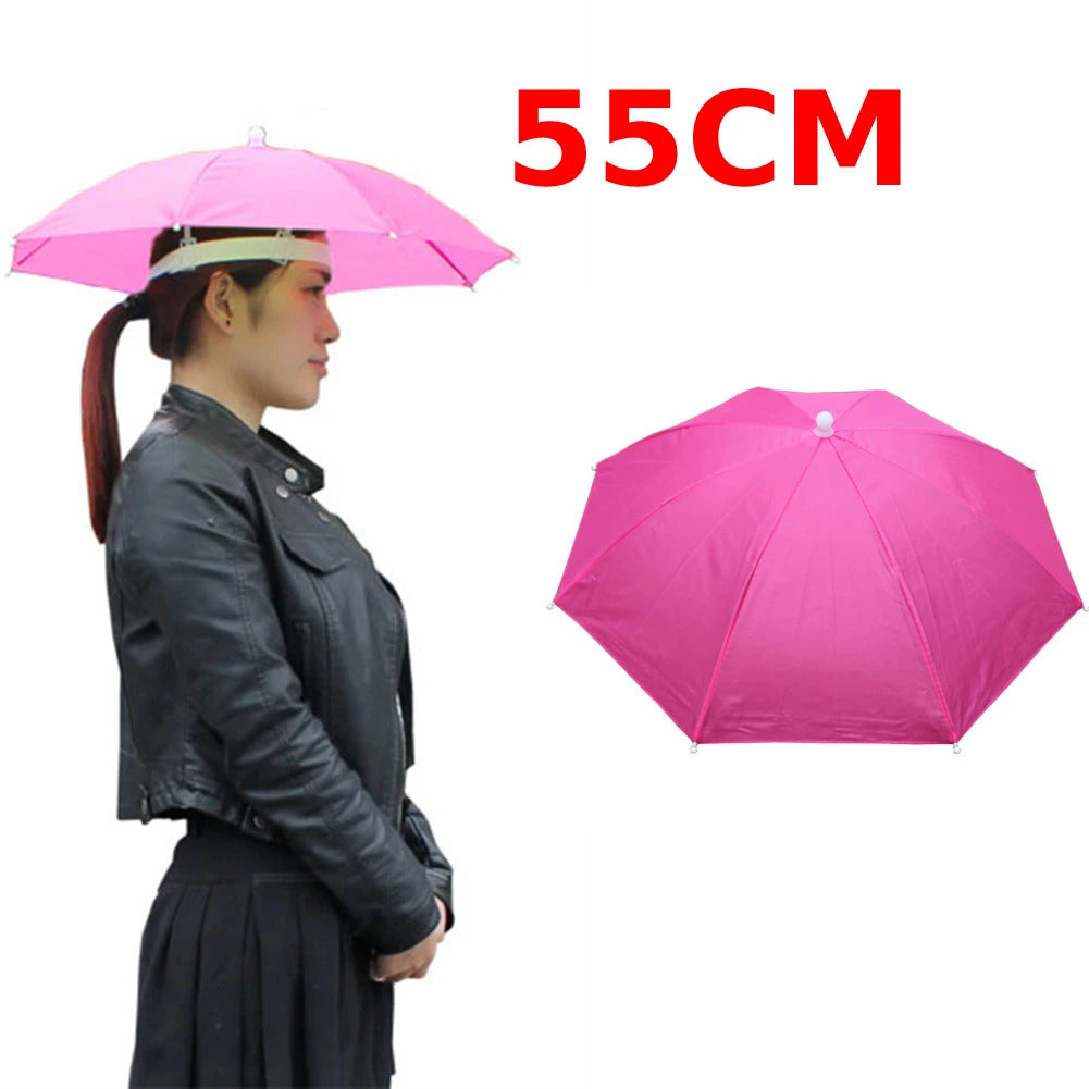 Portable Head Umbrella Hat Fishing Caps Anti-Rain Fishing Anti-Sun Umbrella Hat Adults Children Unisex Outdoor Pesca Sports Cap