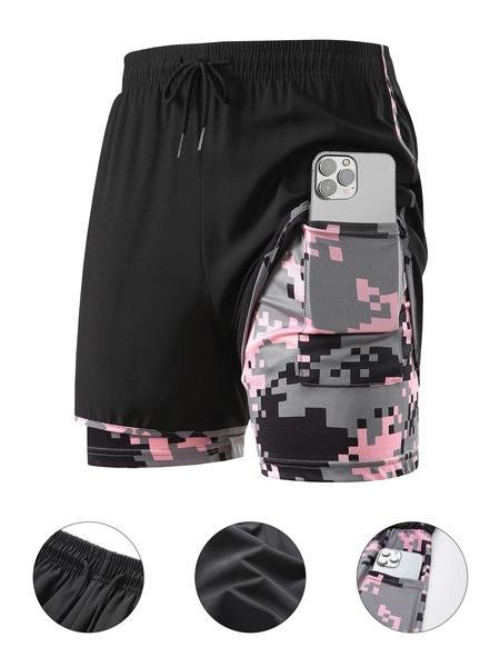 Women's Camo Print Gym Shorts, Breathable Comfortable Quick Drying Skinny Shorts, Ladies Sportswear for Indoor Outdoor Wear, Bottom