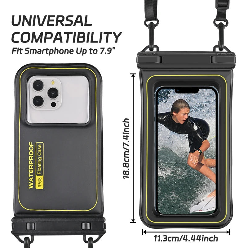 Upgrade Sponge Waterproof Phone Bag Universal Crossbody Swimming Surfing Storage Pouch