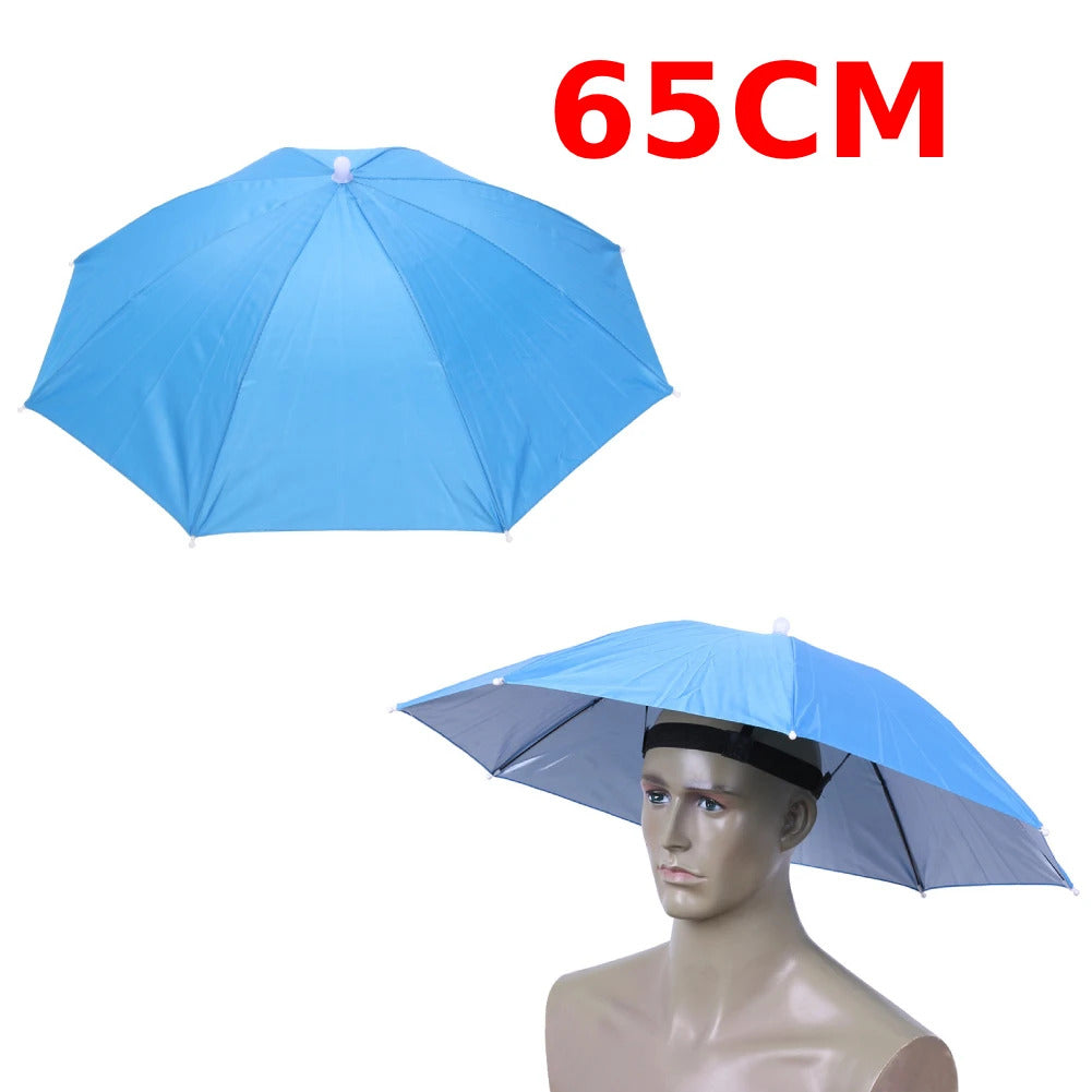 Portable Head Umbrella Hat Fishing Caps Anti-Rain Fishing Anti-Sun Umbrella Hat Adults Children Unisex Outdoor Pesca Sports Cap