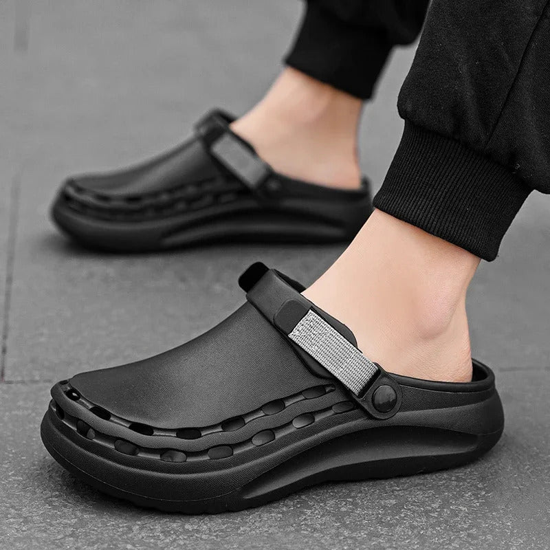 Quick-Dry EVA Solid Color Mens Sandals Fashion Trendy Lightweight Outdoor Travel Essentials Beach Shoes Casual Men’s Slippers