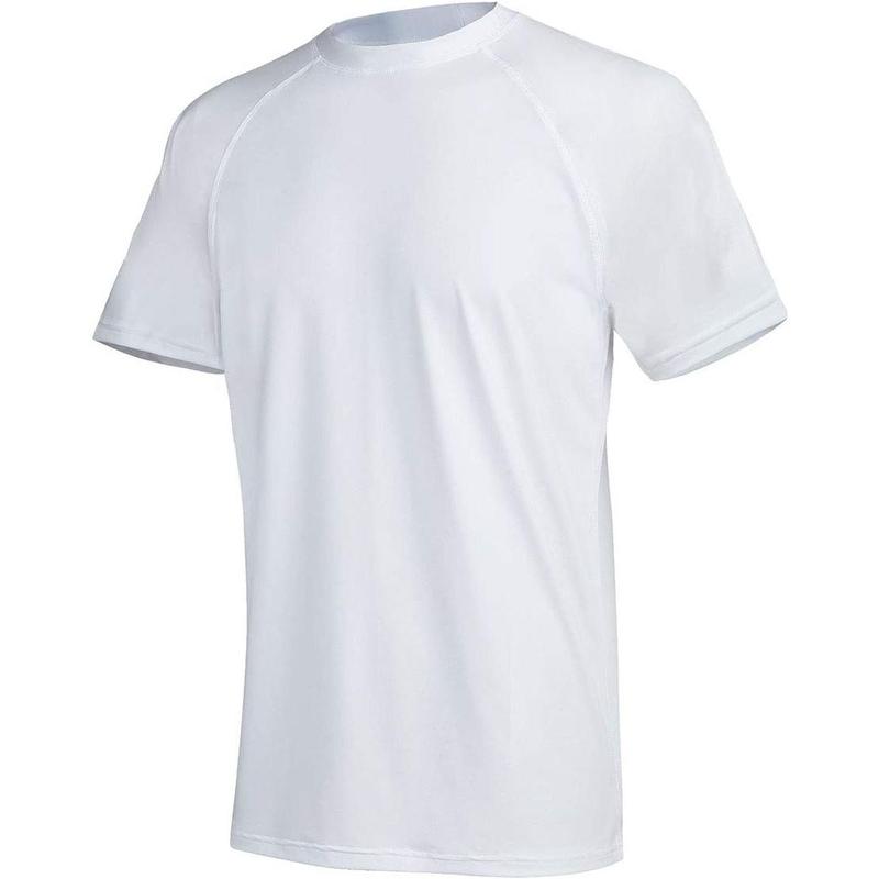 Men's UPF 50+ Rashguard Swim Tee Short Sleeve Running Shirt Swimwear Swim Hiking Workout Shirts #fathersdaygifts