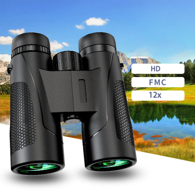 Powerful Telescope 12X42 Professional Binoculars Low Light BAK4-Prism Long Range Waterproof Military Hunting Camping Equipment