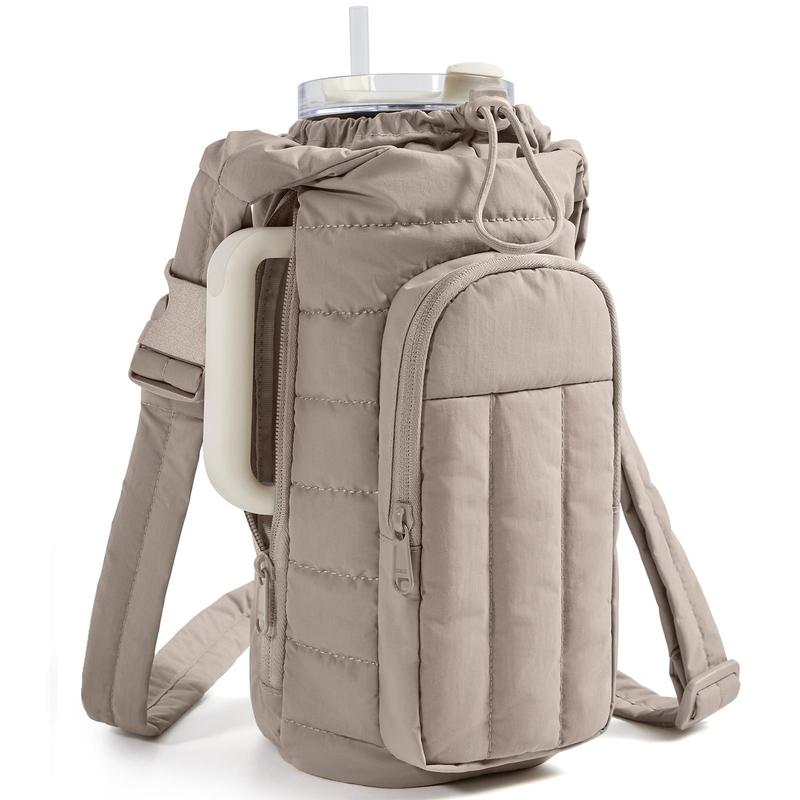 Water Bottle Holder Bag with Strap, 40/32 oz Gym Accessories with Phone Pocket, Sling Bag Purses for Women Drinkware Tumble