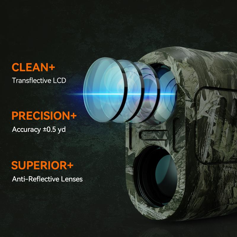 Hunting Rangefinder PF2E Precision Rangefinder, ±0.5yd Accuracy, 656Y Laser Range Finder,6X Magnification,Rain & Fog,bow Mode, Measuring speed,0.3s Instant Measurement,for Hunting & Golr rangefinder,Gift,Outdoor Surveying & Mapping