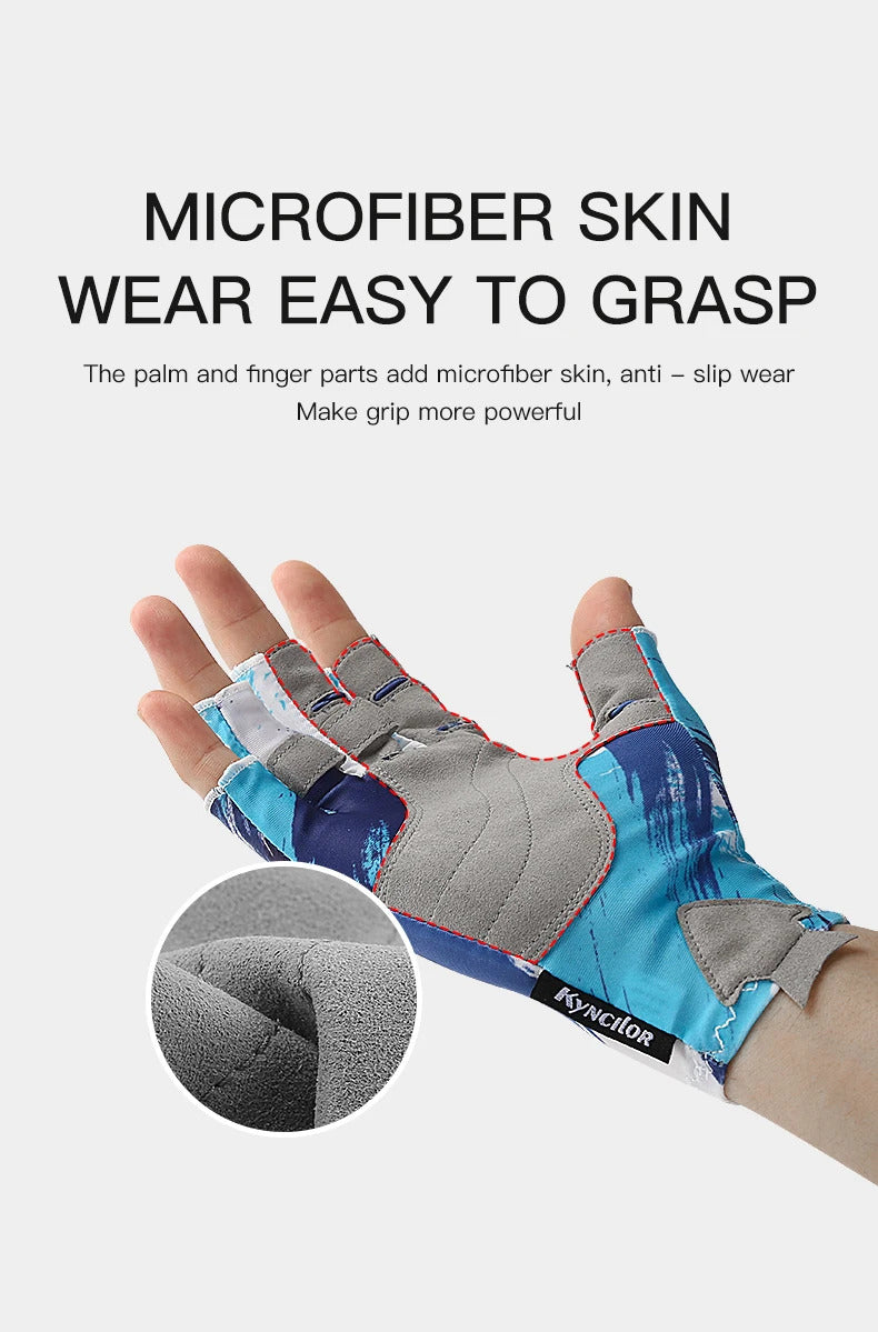 Outdoor Fishing Gloves Half Finger Men Women Anti-slip UV Wear Protection Sports Boating Fish Equipment Angling Sailing Gloves