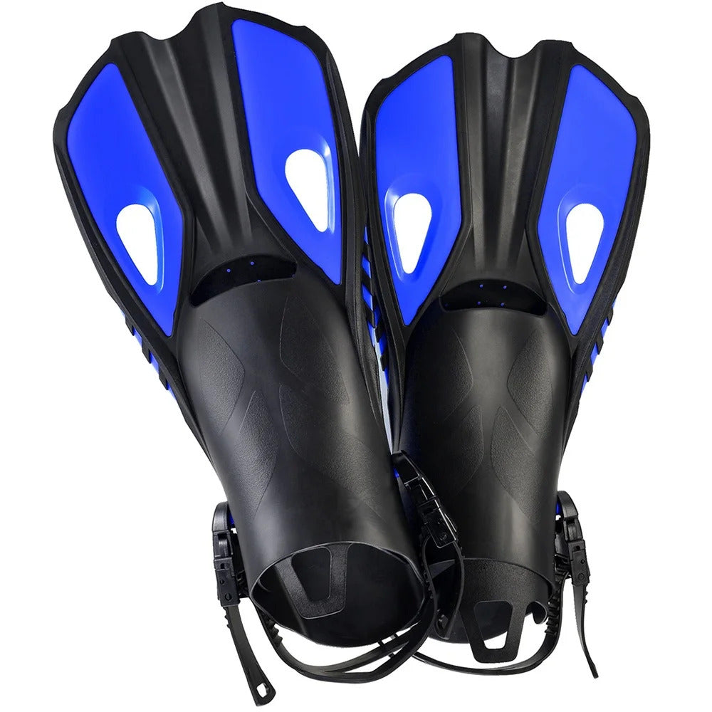Swim Flippers Short Diving Frog Shoes Duck Webs Adjustable Silicone Travel Size Open Heel Adult Men Women Youth Kid
