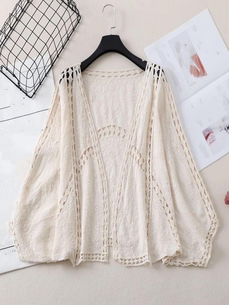 Women's Plain Cover Up Top, Casual Open Front Cover Up Top for Beach Vacation Holiday, Ladies Clothes for All Seasons, Beach Outdoor Wear