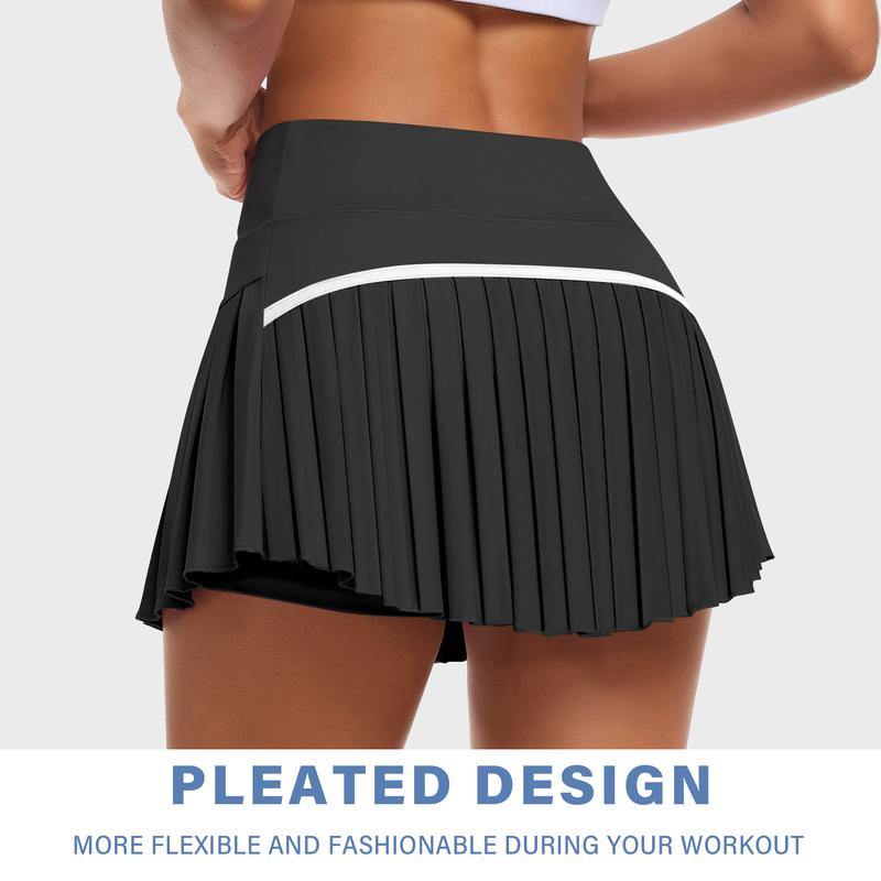 Womens Pleated Sports Skirt High Waisted Tennis Golf Skort Summer Mini Casual Girls Skirt Workout Athletic Skorts with Pockets for Ladies Summer Sportswear