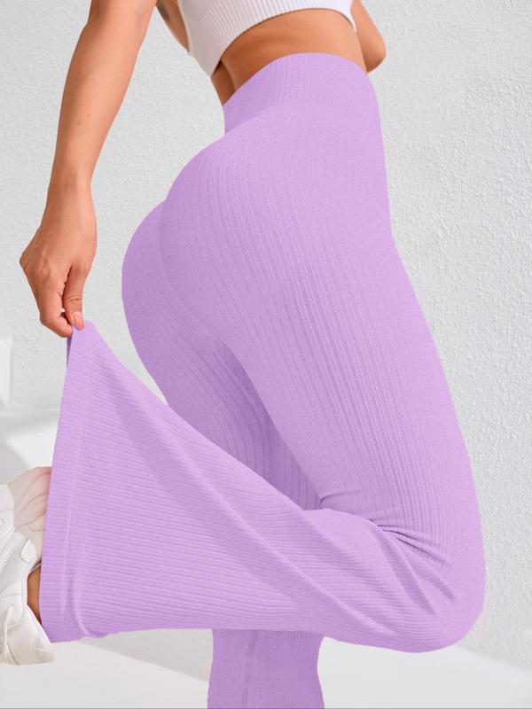 Women's Solid High Waist Sports Leggings, Casual Comfy Breathable Skinny Pants for Yoga Gym Workout Running, Ladies Sportswear for All Seasons, Fitness Summer Bottoms