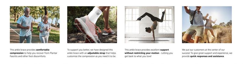 Sleeve Stars Ankle Brace for Sprain | Plantar Fasciitis Relief | Ankle Support for Women & Men | Ankle Compression Sleeve w/ Strap | Achilles Tendonitis Brace, Foot Brace Wrap