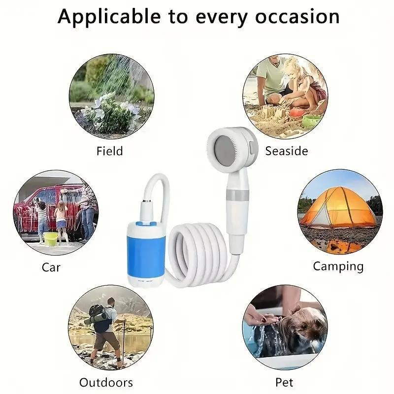 Outdoor Shower, Portable Shower for Camping, Compact Handheld Rechargeable Shower, Gentle Shower Stream,shower pump, pet Shower,outdoor car washing dealsforyoudays