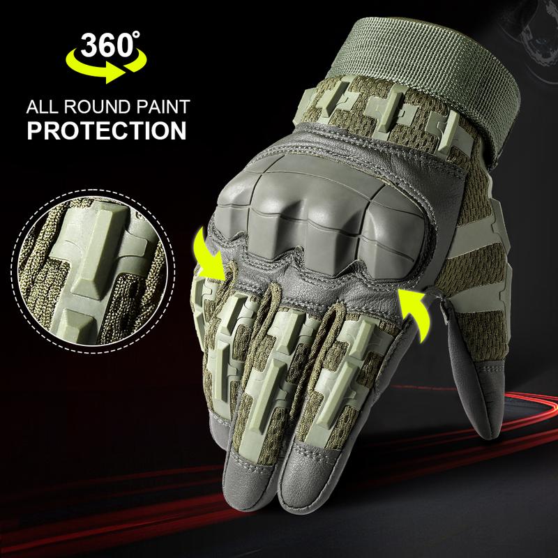 Outdoor Tactical Windproof Sports Gloves, High Sensitivity Touch Screen Pu Leather Outdoor Mountaineering Training Hunting Cycling Gloves, Men Gifts Ideas, Gift for Boyfriend Husband, Gym Accessories, Hobbies Ideas, Motorcycle Riding Gloves
