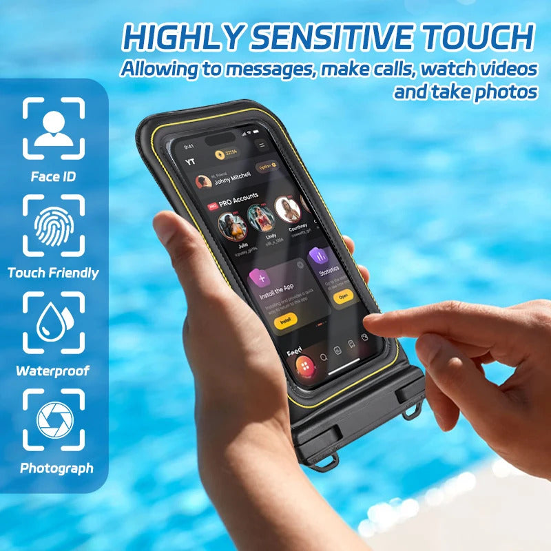 Upgrade Sponge Waterproof Phone Bag Universal Crossbody Swimming Surfing Storage Pouch