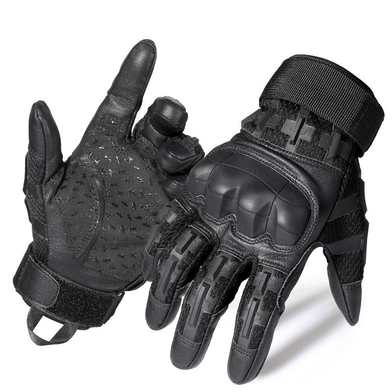 Outdoor Tactical Windproof Sports Gloves, High Sensitivity Touch Screen Pu Leather Outdoor Mountaineering Training Hunting Cycling Gloves, Men Gifts Ideas, Gift for Boyfriend Husband, Gym Accessories, Hobbies Ideas, Motorcycle Riding Gloves