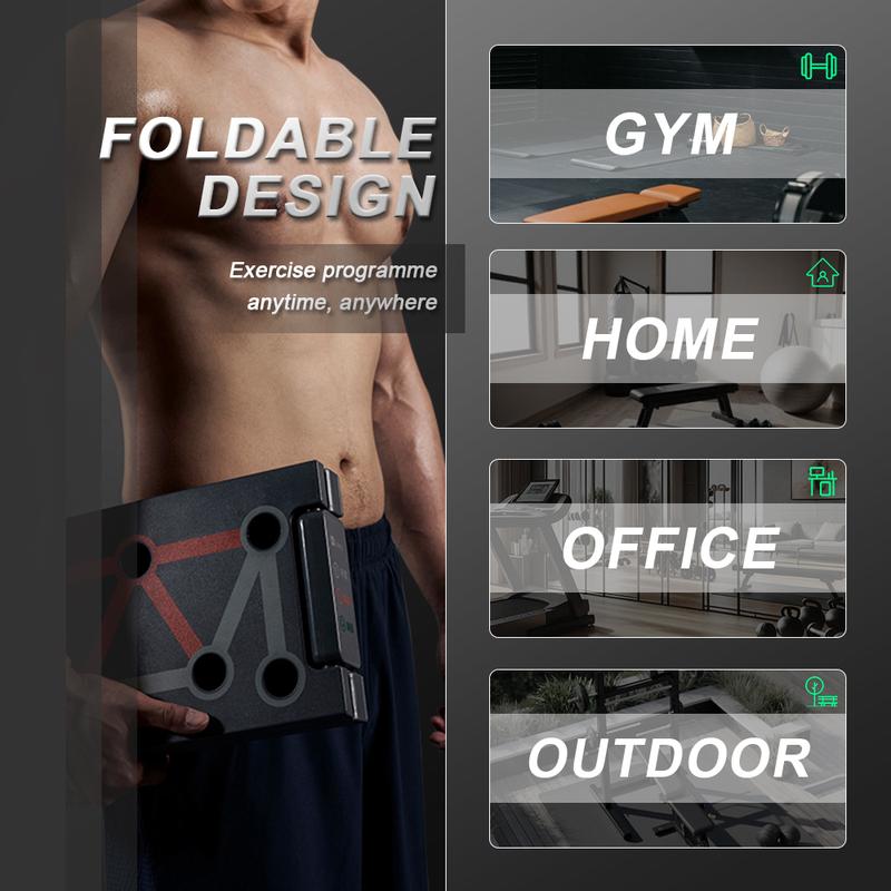 Push Up Board – Foldable Push Up Board for Men and Women, Push Up Handles with  Coded Combo Positions for Exercise – At Home Workout Equipment Men, Pushup Board