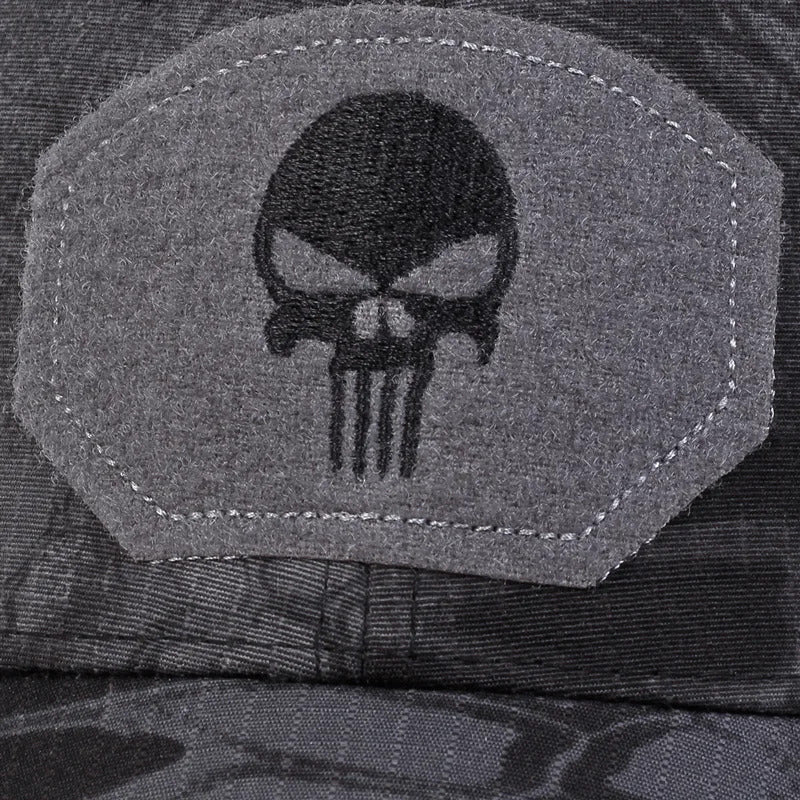Unisex Skull Embroidered Top with Patch Breathable Baseball Caps Spring and Autumn Outdoor Adjustable Casual Hat Sunscreen Hat