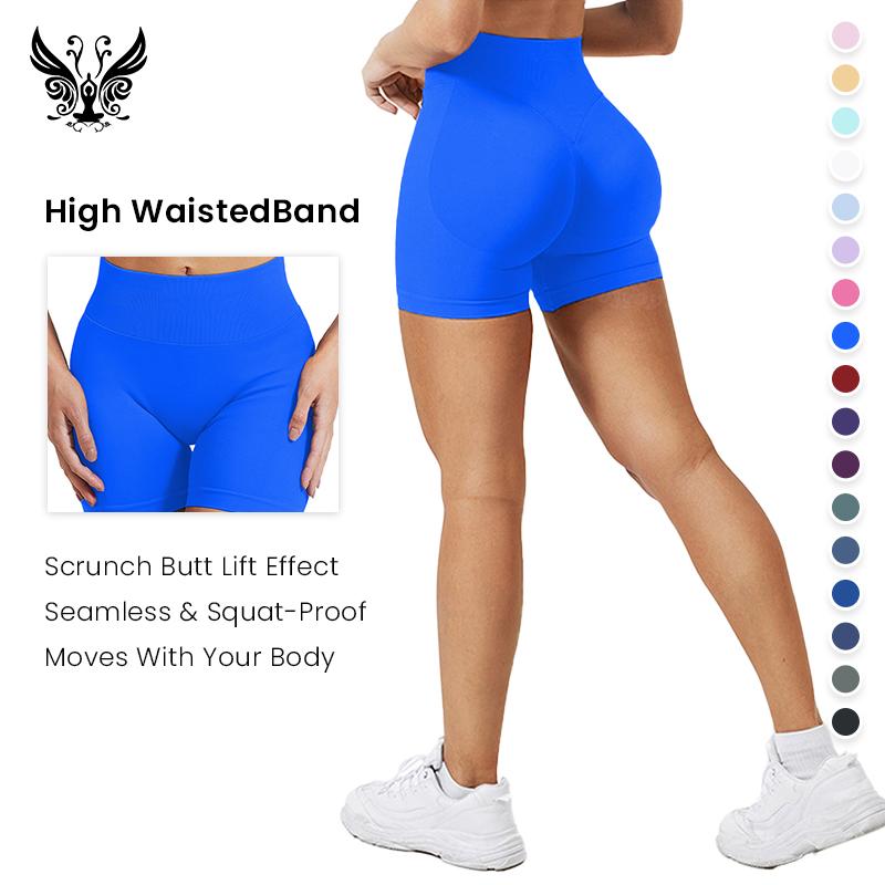 High WaistedBand High-Waisted Seamless Workout Shorts for Women Scrunch Butt Lifting Design Compression Fit Stretchy Breathable Fabric Perfect for Gym Yoga Running or Casual Activewear Sculpt Your Curves and Move with Comfort and Confidence All Day Long