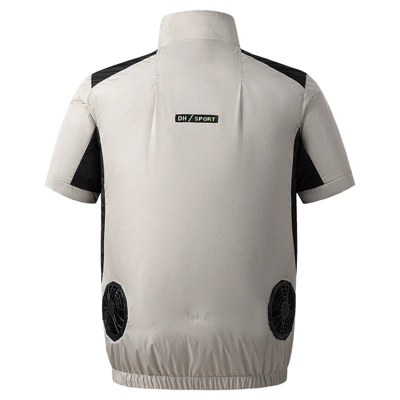 Summer Cool Vest Wearable Cooling Fan Vest Air-conditioned Clothes Usb Cooling 13 Hours For Outdoor Work  Fishing Short Sleeve