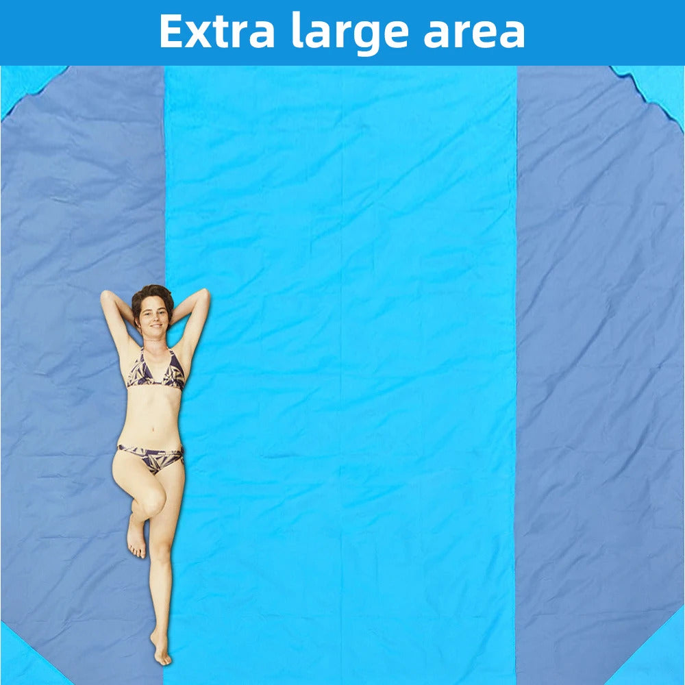 2x2.1m Waterproof Pocket Beach Blanket Folding Camping Mat Mattress Portable Lightweight Mat Outdoor Picnic Mat Sand Beach Mat