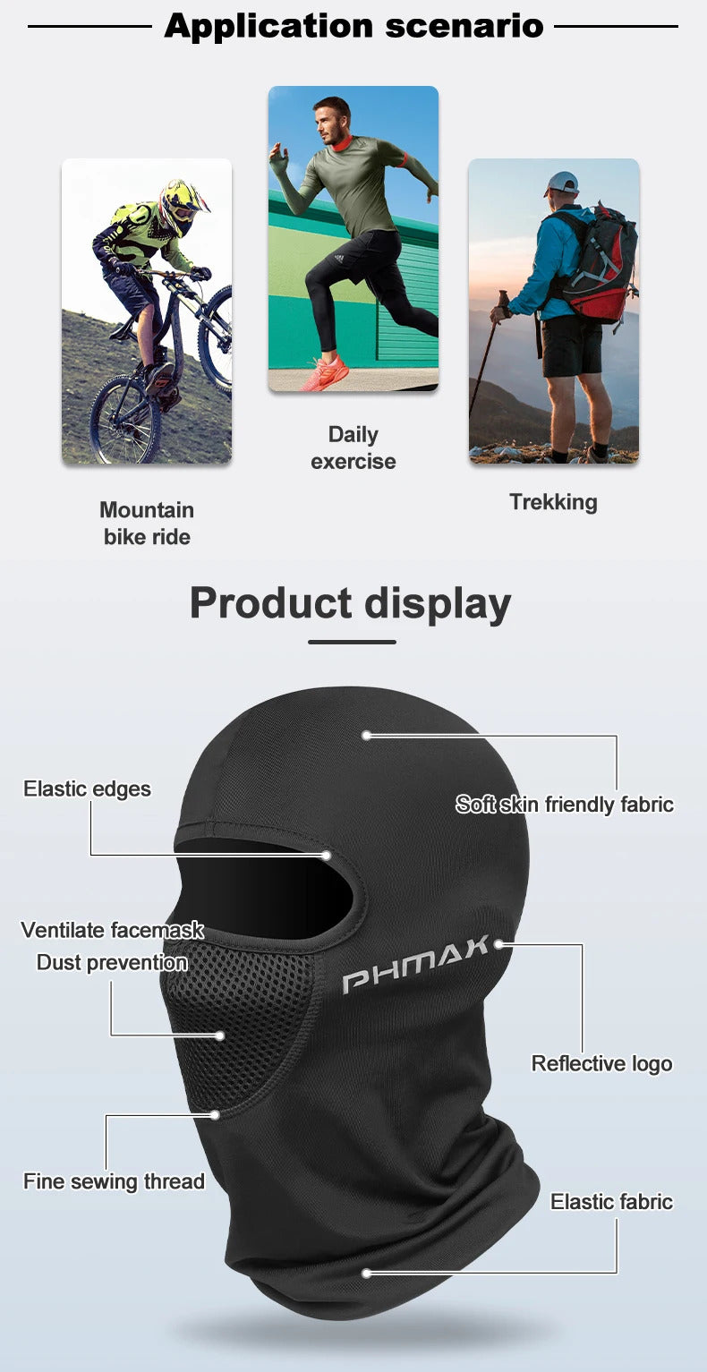 Motorcycle Riding Mask Wind Protection And Warmth Breathable Full Face Mask Balaclava Hat Scarf Hood Moto Biker Wind Cap