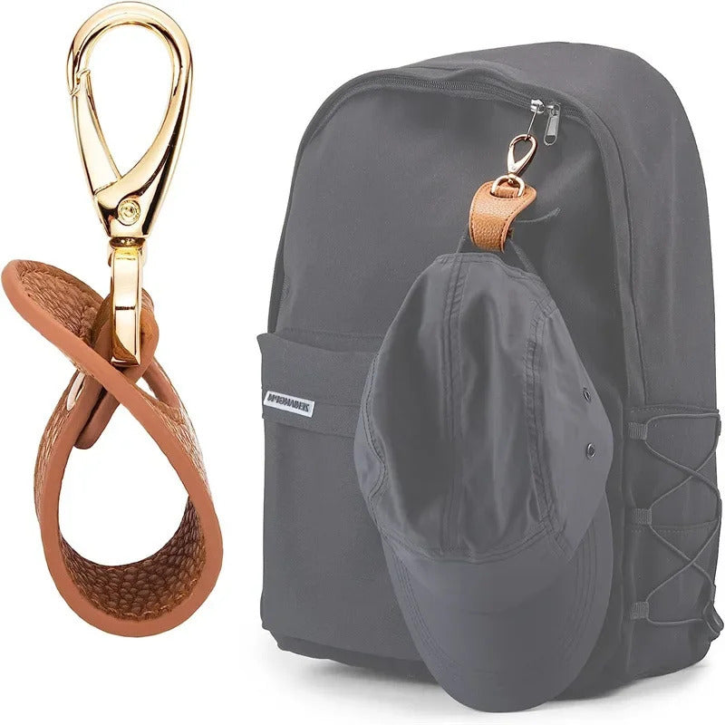 20pcs Travel Hat Clip Leather Simple Golf Baseball Hat Clip Summer Hat Strap Towel Glove Storage Wallet Buckle Hands-free Latch Clip