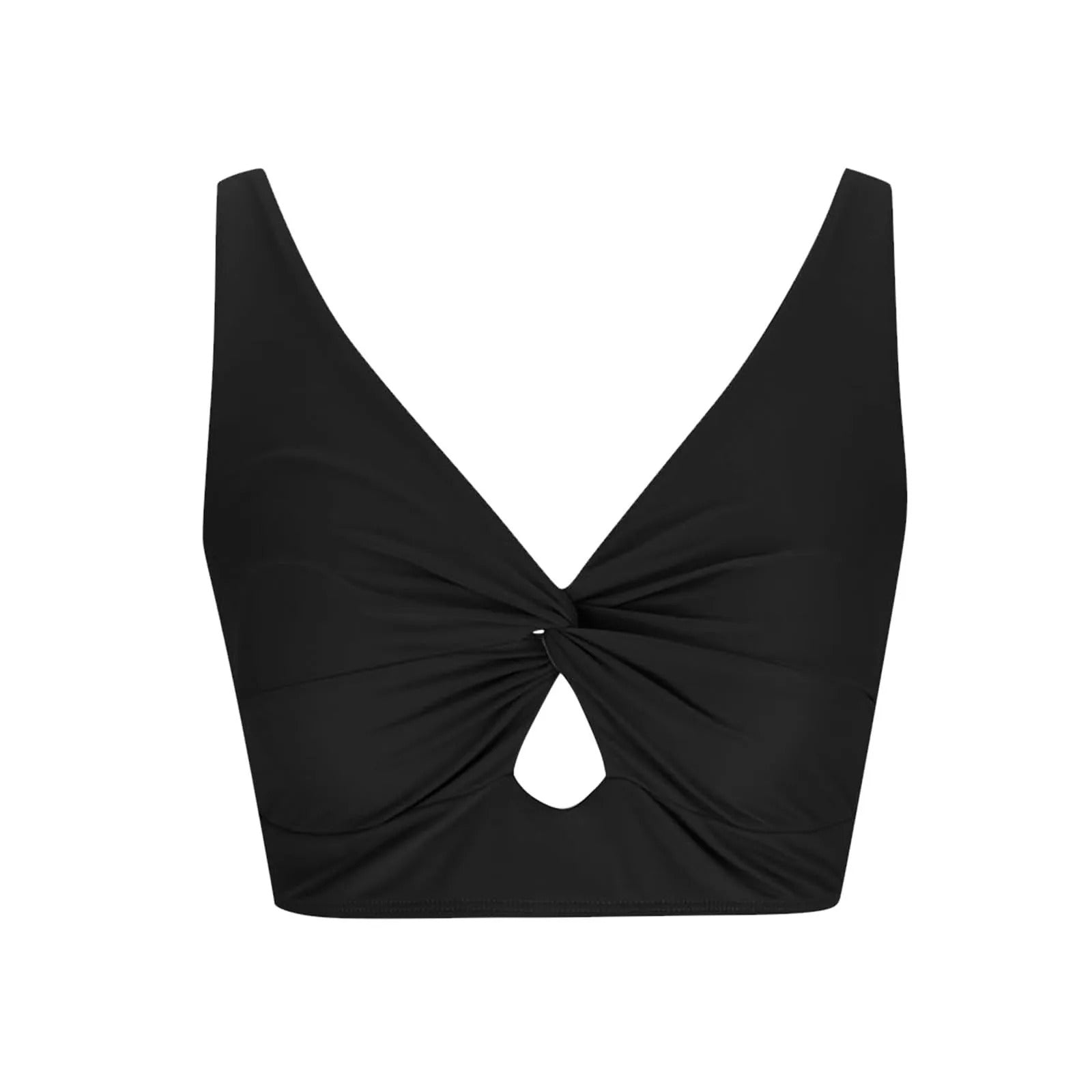 Women'S Swimsuit Top Solid Colour Bikini Swimsuit Fashion Gathering Push Up Tankini Swimsuit Sexy Backless Cross Strap Bikini