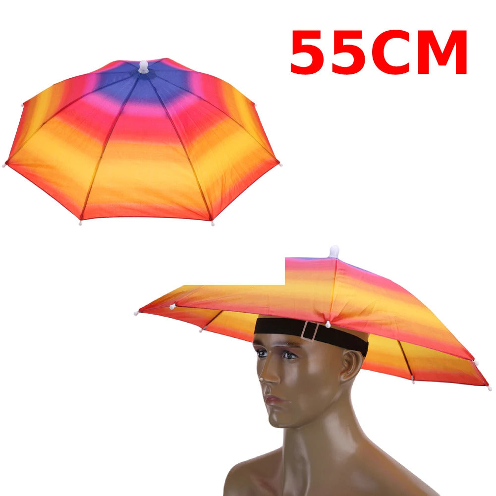 Portable Head Umbrella Hat Fishing Caps Anti-Rain Fishing Anti-Sun Umbrella Hat Adults Children Unisex Outdoor Pesca Sports Cap