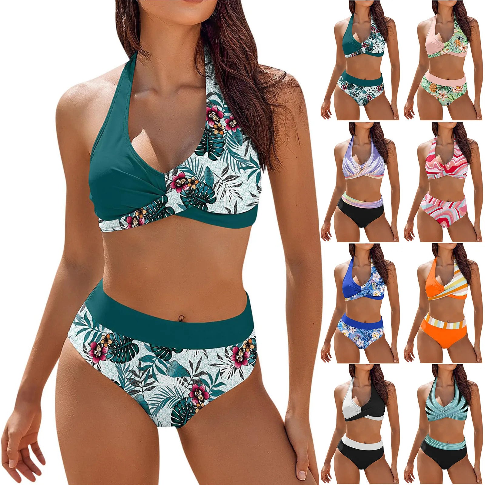 Bikini Push Up Swimwear Women Brazilain Biquinis Feminino 2024 Mujer Swimsuit Tanga Swimming Bathing Suit 2 Piece Set Mujer