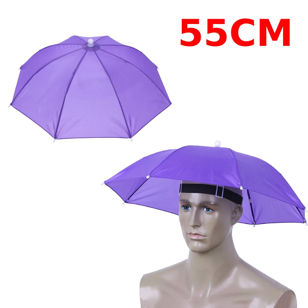 Portable Head Umbrella Hat Fishing Caps Anti-Rain Fishing Anti-Sun Umbrella Hat Adults Children Unisex Outdoor Pesca Sports Cap