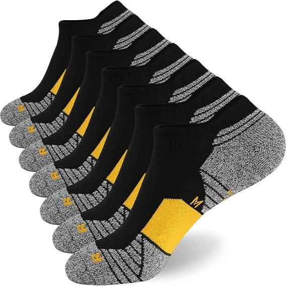 Men's Colorblock Striped Print Ankle Socks,7 Pairs ,Casual Moisture Wicking Low Cut Socks,Soft Comfy Breathable Socks for all Athletic Running