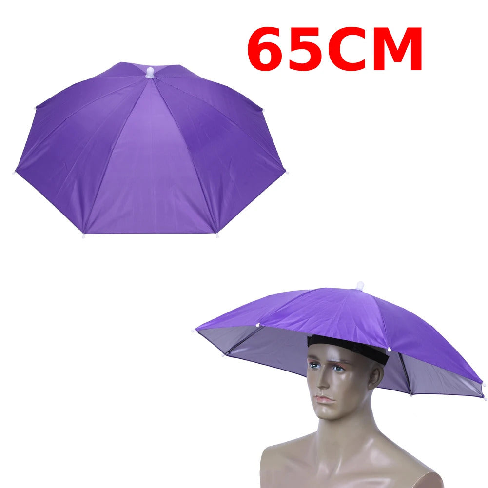 Portable Head Umbrella Hat Fishing Caps Anti-Rain Fishing Anti-Sun Umbrella Hat Adults Children Unisex Outdoor Pesca Sports Cap