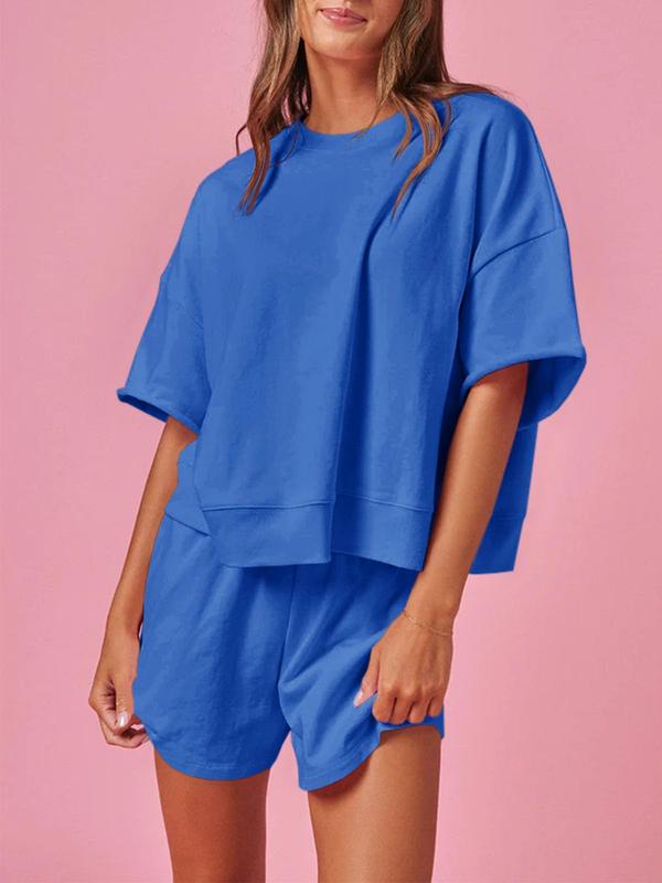 Womens 2 Piece Outfits Oversized Cropped Sweatshirt and High Waist Running Shorts Tracksuit Sets tracksuits men