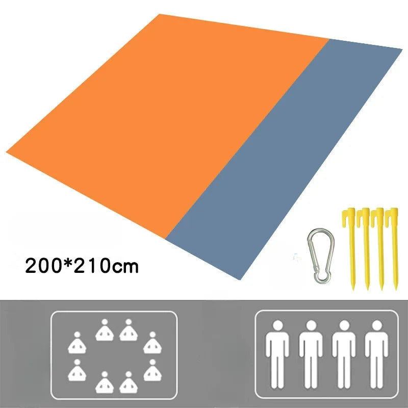 Waterproof Beach Mat Sandproof Travel Mat Portable Lightweight Folding Camping Supplies for Outdoor Camping Hiking Picnic