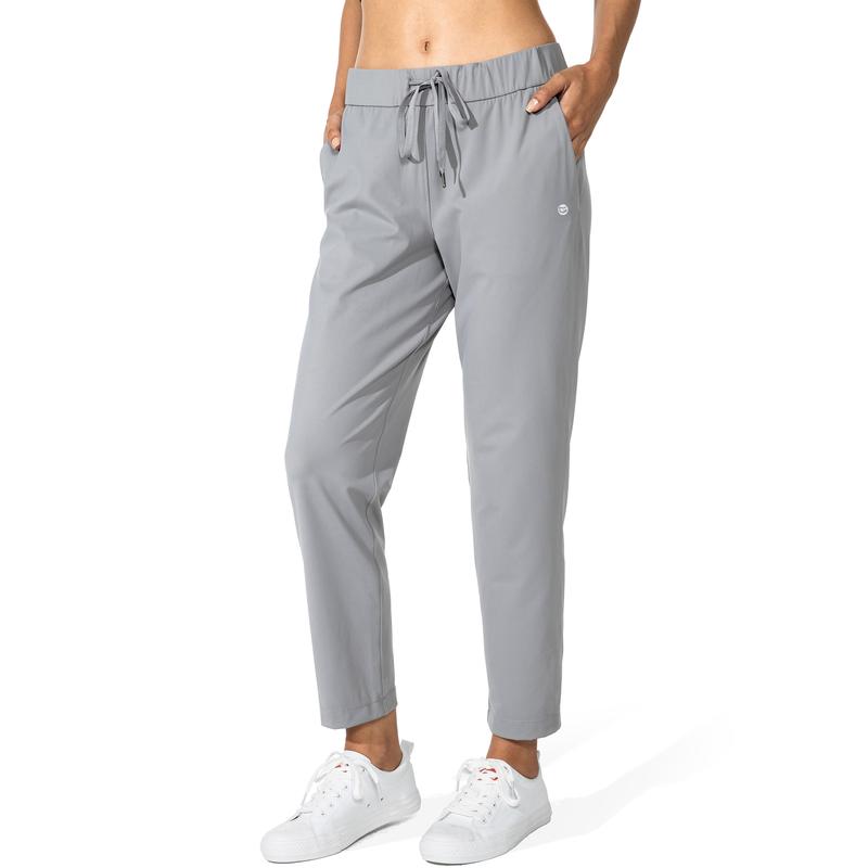 Women's Pants with Deep Pockets 7/8 Sporty Skinny Bottoms Stretch Ankle Sweatpants Solid Tracksuits
