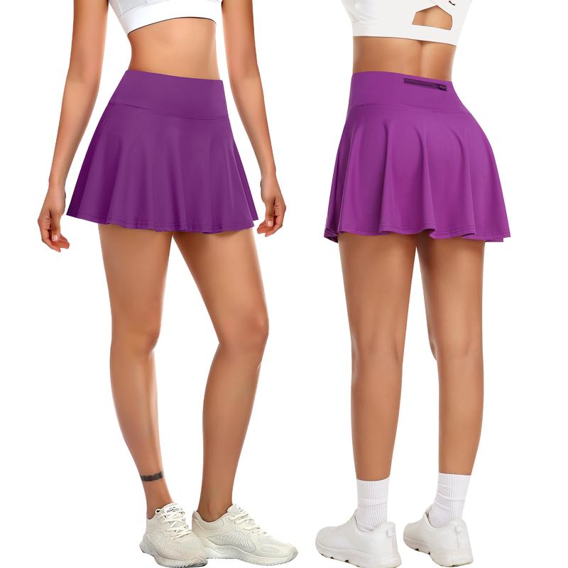 Women's Tennis Solid Pocket High Waist Athletic Skirt Pleated Golf Skorts with Pockets High Waisted Workout Running Casual Girl Skirts