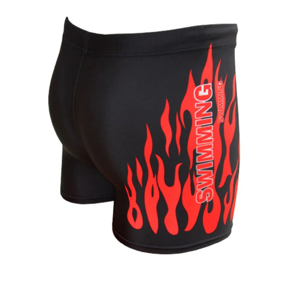 Men Swimwear Swimsuit Mens Swim Shorts Bathing Suit Swimming Pool Trunks Beach Briefs Flame Boxer Badpak maillot de bain homme