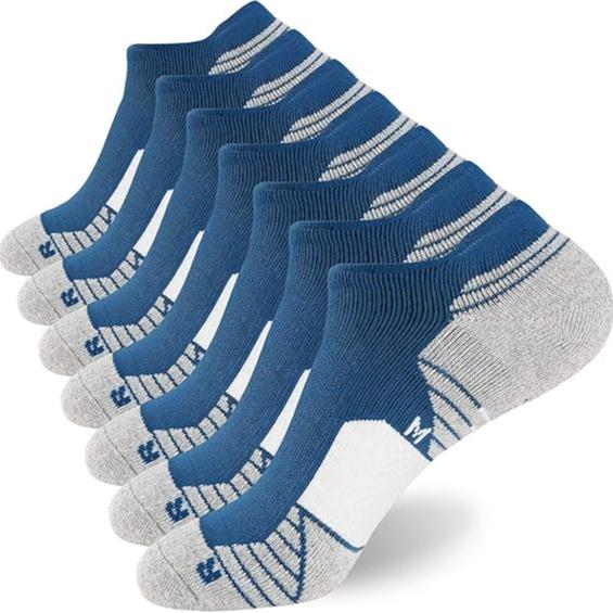 Men's Colorblock Striped Print Ankle Socks,7 Pairs ,Casual Moisture Wicking Low Cut Socks,Soft Comfy Breathable Socks for all Athletic Running
