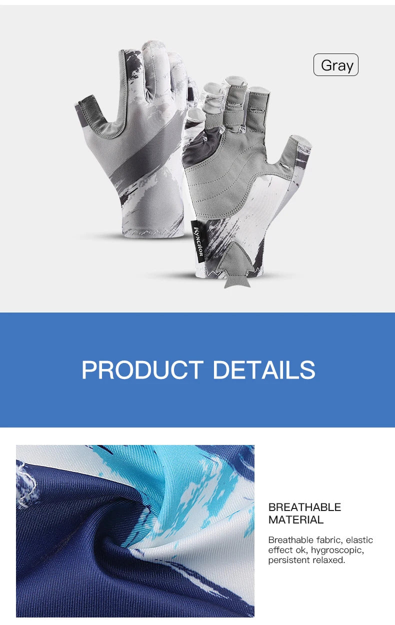 Outdoor Fishing Gloves Half Finger Men Women Anti-slip UV Wear Protection Sports Boating Fish Equipment Angling Sailing Gloves