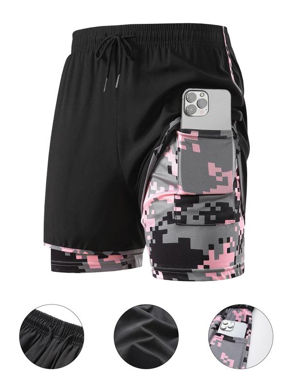 Women's Camo Print Gym Shorts, Breathable Comfortable Quick Drying Skinny Shorts, Ladies Sportswear for Indoor Outdoor Wear, Bottom