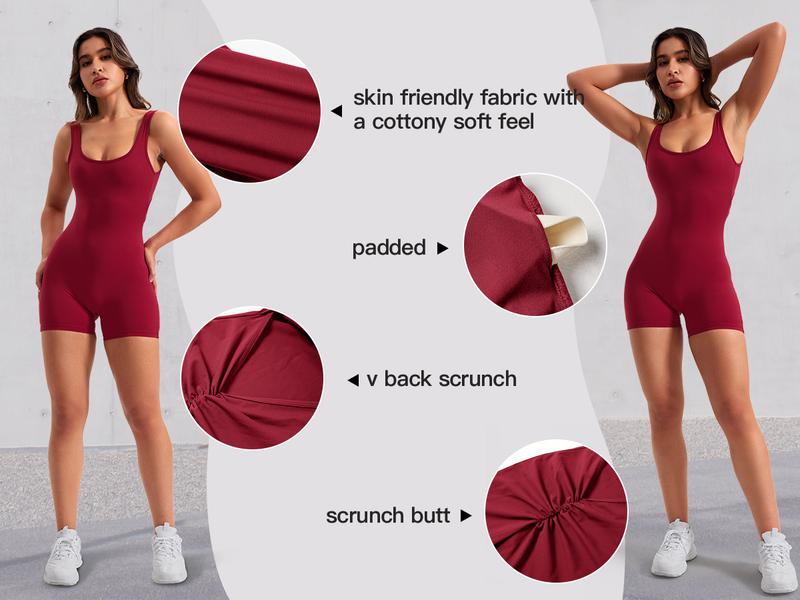YEOREO One Piece  Jumpsuits for Women Backless Tummy Control Sleeveless Jumpsuits Lizvette V Back Scrunch Yoga Romper Gym Outfit Crop Top Workout Apparel Stretchable Activewear