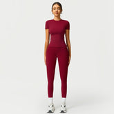 Women's 2-Piece Cherry Print Crew Neck Tee & High-Waist Leggings Set , Extended Hemline, Quick-Dry Snug , Yoga, Gym, Athleisure , Women's Activewear Pilates Outfits Compression Shirts Sweatpants